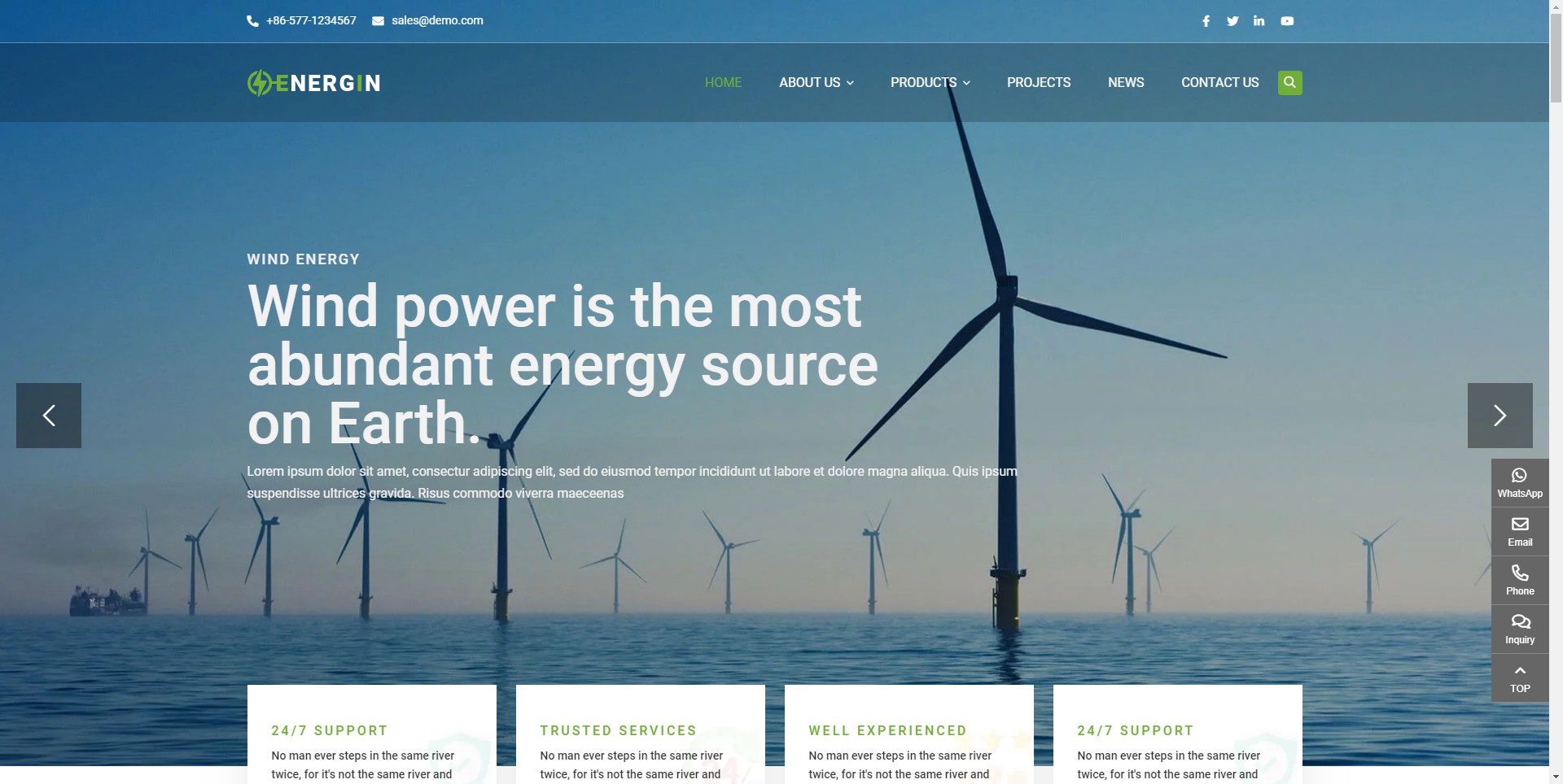 DEMO19 New Energy Enterprise Foreign Trade B2B Website Template