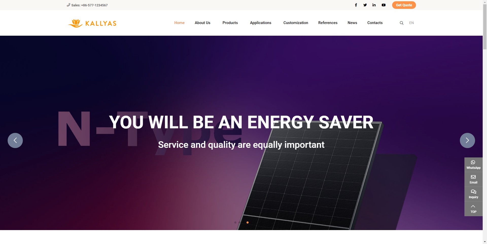 DEMO26 New Energy Foreign Trade Export B2B Website Template